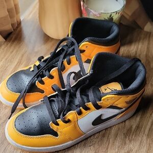 Air Nike Kids Black and Orange Sneakers Free Shipping.